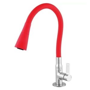 Torneira de Mesa para Cozinha Flex&iacute;vel 1/4 Volta 1/2 C70 Color Duo Red Le&atilde;o